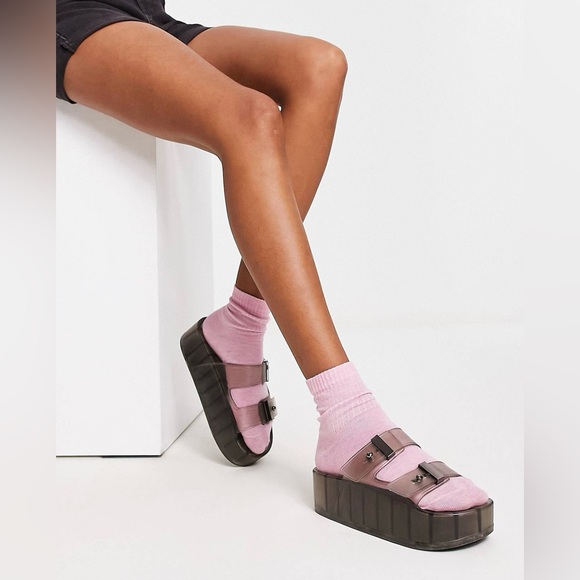 ASOS Shoes - ASOS buckle platform sandals in black size 8